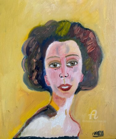 Painting titled ""Amalia"" by Claire Marie Gay, Original Artwork, Oil Mounted on Wood Panel
