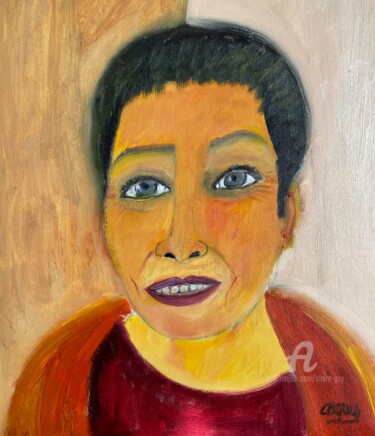 Painting titled "Morgane" by Claire Marie Gay, Original Artwork, Oil Mounted on Wood Panel