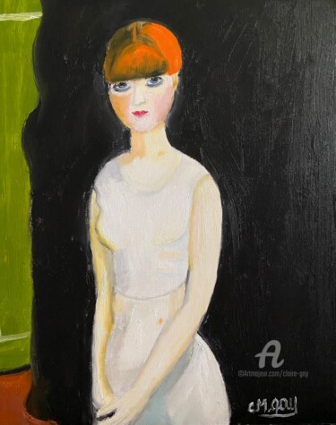 Painting titled ""Alice Ernestine Pr…" by Claire Marie Gay, Original Artwork, Oil Mounted on Wood Panel