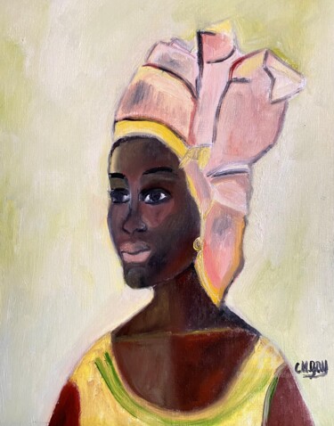 Peinture intitulée ""Nilaja"" par Claire Marie Gay, Œuvre d'art originale, Huile Monté sur Panneau de bois