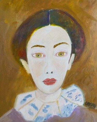Pintura intitulada ""Adriana ou la lumi…" por Claire Marie Gay, Obras de arte originais, Óleo Montado em Painel de madeira