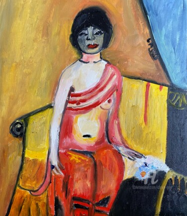 Peinture intitulée "Gesina Antonia Milg…" par Claire Marie Gay, Œuvre d'art originale, Huile Monté sur Panneau de bois