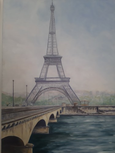 Peinture intitulée "La tour Eiffel #art…" par Clayre Paris, Œuvre d'art originale, Huile