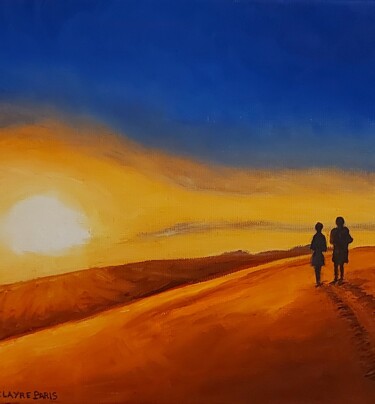Peinture intitulée "Traversée  du desert" par Clayre Paris, Œuvre d'art originale, Huile