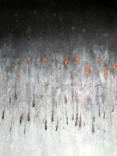 Schilderij getiteld "Abstract ink" door Claire Mcinnerny, Origineel Kunstwerk, Acryl Gemonteerd op Frame voor houten brancard