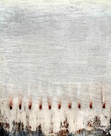 Schilderij getiteld "iridescent grey and…" door Claire Mcinnerny, Origineel Kunstwerk, Acryl Gemonteerd op Frame voor houten…