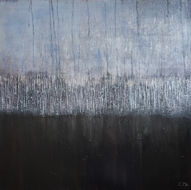 Painting titled "silver and black" by Claire Mcinnerny, Original Artwork, Acrylic