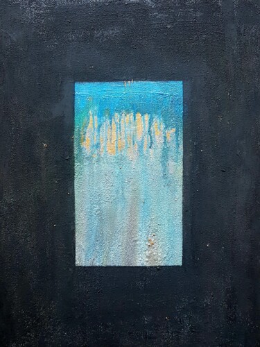 Painting titled "Blue Cascade" by Claire Mcinnerny, Original Artwork, Acrylic Mounted on Wood Stretcher frame