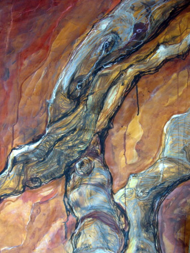 Peinture intitulée "branches-4.jpg" par Claire Mcinnerny, Œuvre d'art originale, Pastel