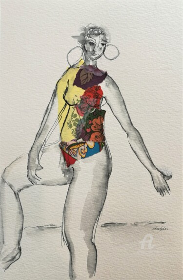 Desenho intitulada "Mariana-09" por Claire Mériel, Obras de arte originais, Papel