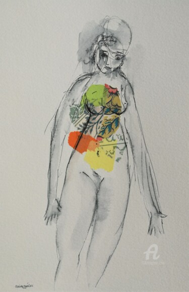 Drawing titled "Mariana-13" by Claire Mériel, Original Artwork
