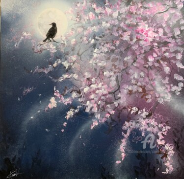 Sonate au clair de lune Peinture intitulée "Sonate au clair de…" par Claire Morand, Œuvre d'art originale, Acrylique Monté sur Châssis en bois