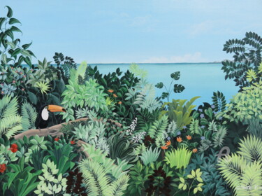 Картина под названием "Sieste à Bali" - Claire Morand, Подлинное произведение искусства, Акрил
