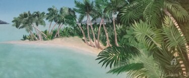Peinture intitulée "Une île" par Claire Morand, Œuvre d'art originale, Acrylique
