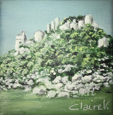 Painting titled "Les ruines de Châte…" by Claire Morand, Original Artwork, Acrylic