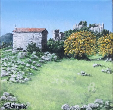 Painting titled "Ruines de Châteaune…" by Claire Morand, Original Artwork, Acrylic
