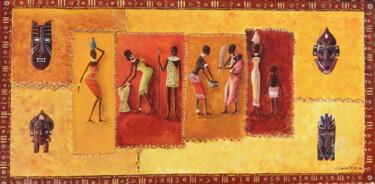 Pittura intitolato "Africa 1" da Claire Morand, Opera d'arte originale, Acrilico
