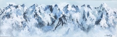 Painting titled "L'envol des sommets" by Claire Morand, Original Artwork, Acrylic