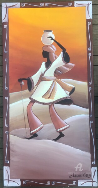 Painting titled "l'homme du désert" by Claire Morand, Original Artwork, Acrylic