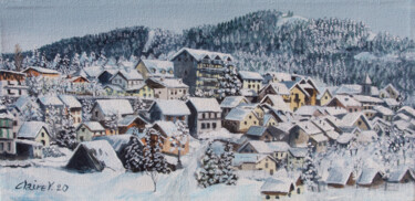 Картина под названием "Beuil en hiver" - Claire Morand, Подлинное произведение искусства, Акрил