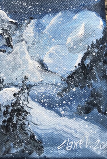 Malerei mit dem Titel "Montagne abstraite 1" von Claire Morand, Original-Kunstwerk, Acryl