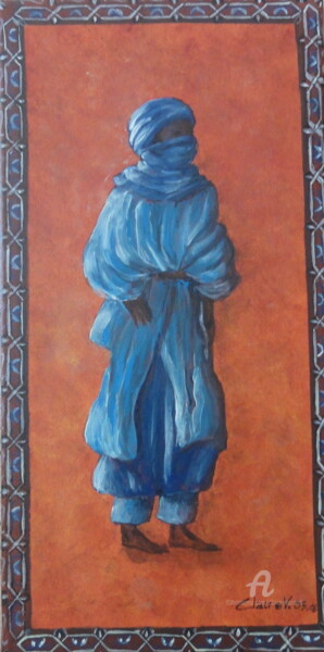 Painting titled "Touareg" by Claire Morand, Original Artwork, Acrylic