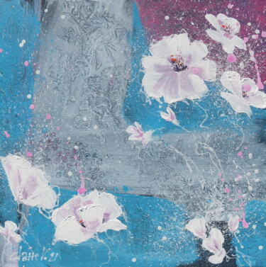 Malerei mit dem Titel "fleurs d'écume" von Claire Morand, Original-Kunstwerk, Acryl