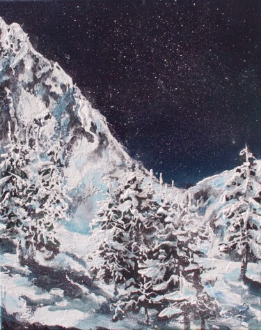 Peinture intitulée "Freezing night" par Claire Morand, Œuvre d'art originale, Acrylique Monté sur Châssis en bois