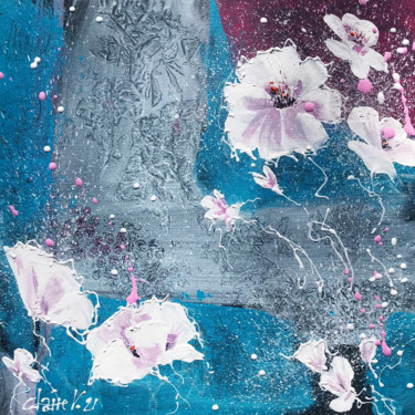 Malarstwo zatytułowany „Fleurs d'écume” autorstwa Claire Morand, Oryginalna praca, Akryl