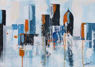Peinture intitulée "Six on the city" par Claire Morand, Œuvre d'art originale, Acrylique