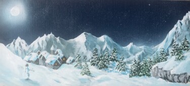 Painting titled "24 décembre" by Claire Morand, Original Artwork, Acrylic