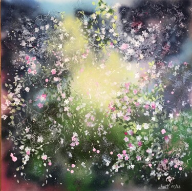 Peinture intitulée "Atomic flowers blast" par Claire Morand, Œuvre d'art originale, Acrylique Monté sur Châssis en bois