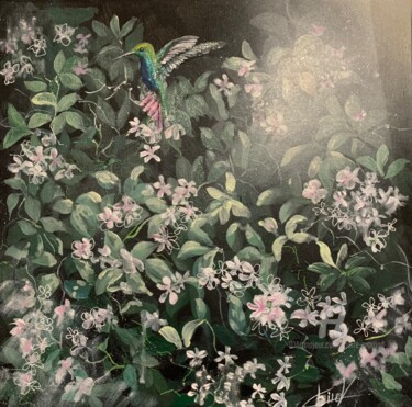 Peinture intitulée "Petit parfum de nuit" par Claire Morand, Œuvre d'art originale, Acrylique Monté sur Châssis en bois