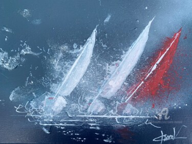 Painting titled "Contre vents et mar…" by Claire Morand, Original Artwork, Acrylic Mounted on Wood Stretcher frame