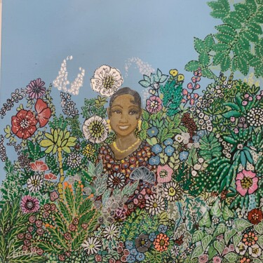 Peinture intitulée "La jeune fille aux…" par Claire Morand, Œuvre d'art originale, Acrylique Monté sur Carton