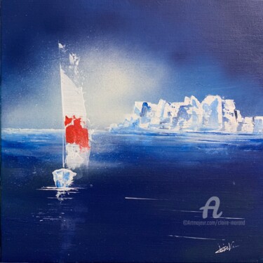 Pittura intitolato "Traversée glaciale" da Claire Morand, Opera d'arte originale, Acrilico Montato su Telaio per barella in…