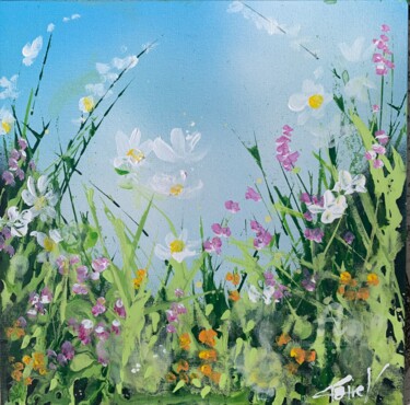 Pintura intitulada "Flowers’waltz 4" por Claire Morand, Obras de arte originais, Acrílico Montado em Cartão