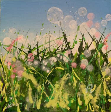 Malerei mit dem Titel "Flowers waltz 5" von Claire Morand, Original-Kunstwerk, Acryl Auf Karton montiert