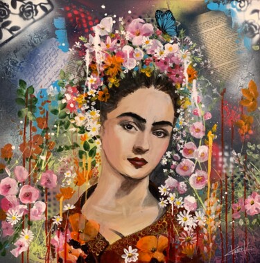 Painting titled "Frida la jeune fill…" by Claire Morand, Original Artwork, Acrylic Mounted on Wood Stretcher frame
