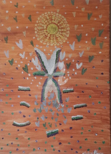 Peinture intitulée "Soleil et reflets g…" par Claire Nora, Œuvre d'art originale, Acrylique