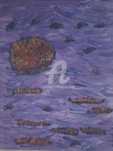 Peinture intitulée "Plantes d'eaux et s…" par Claire Nora, Œuvre d'art originale, Acrylique