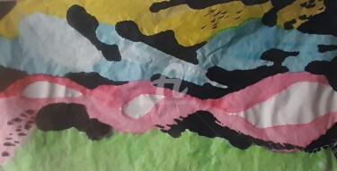 Peinture intitulée "Vallées colorées pa…" par Claire Nora, Œuvre d'art originale, Encre