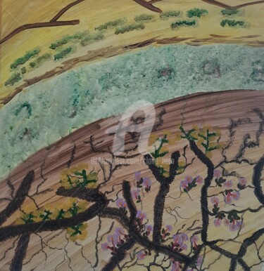 Pintura titulada "Terre du Désert no1" por Claire Nora, Obra de arte original, Acrílico Montado en Bastidor de camilla de ma…