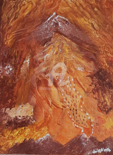 Картина под названием "Montagnes" - Claire Nora, Подлинное произведение искусства, Акрил Установлен на Деревянная рама для н…
