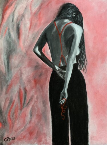 Peinture intitulée "Femme de dos 2" par Claire Paravisini-Ernouf, Œuvre d'art originale, Acrylique Monté sur Châssis en bois