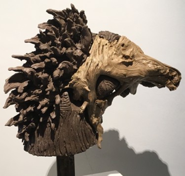 Sculpture intitulée "Bucéphale" par Claire Pellicone Fanni, Œuvre d'art originale, Terre cuite