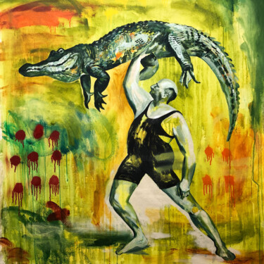 Pittura intitolato "Strong man" da Claire Price, Opera d'arte originale, Acrilico