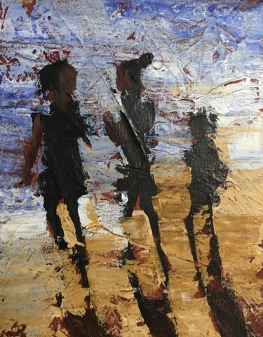 Painting titled "Sur le chemin" by Claire Richelme, Original Artwork, Acrylic