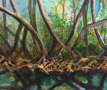 Painting titled "Mangrove" by Claire Richelme, Original Artwork, Acrylic