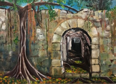 Painting titled "Prison des esclaves" by Claire Richelme, Original Artwork, Acrylic